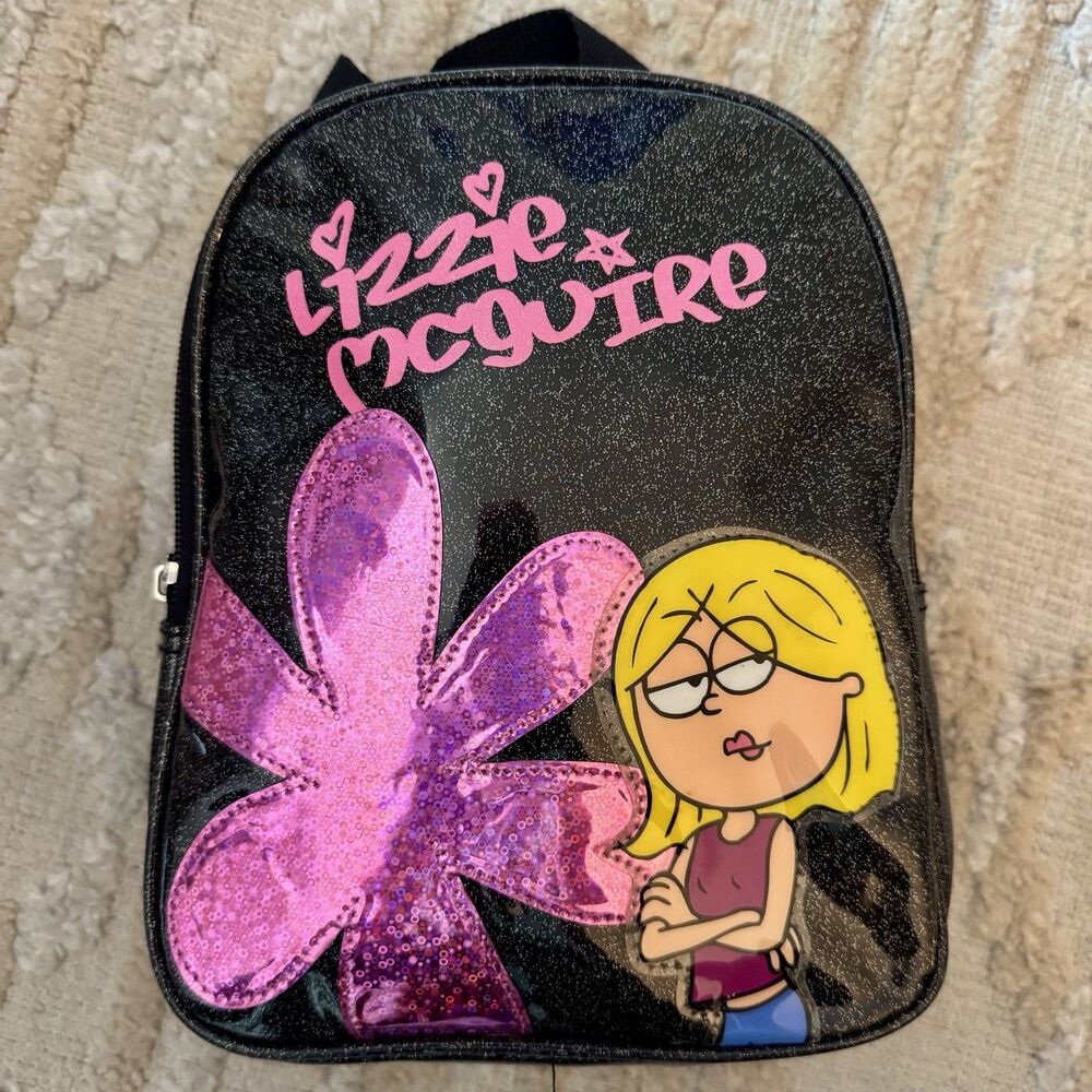 Vintage Y2K Lizzie McGuire Disney Pink Flower Mini Backpack Rare 2000s